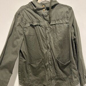 So Olive Green Hooded Jacket